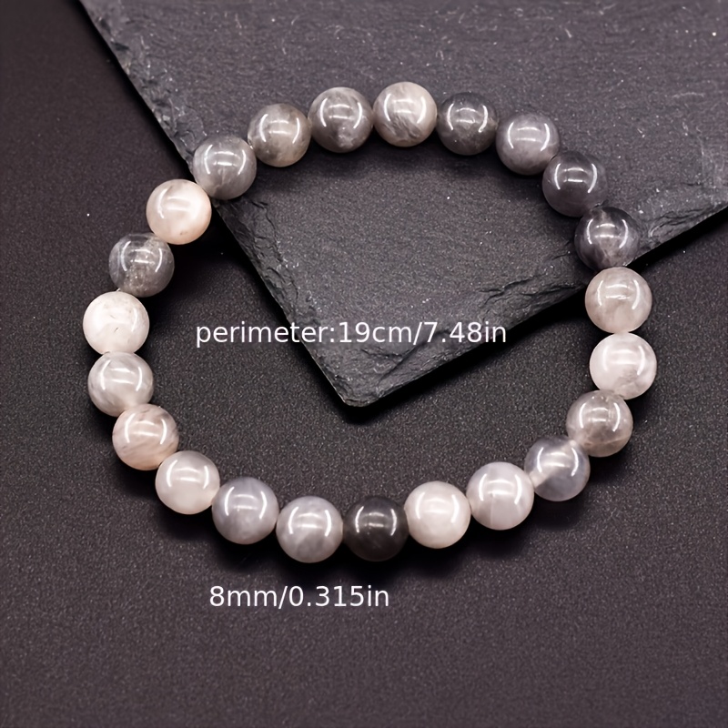 Men's Natural Stone Elastic Beaded Bracelet